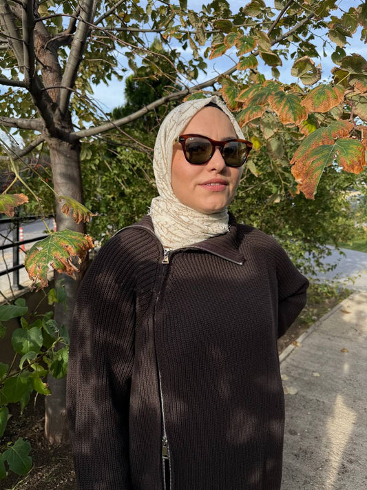 Yan Fermuarlı Boğazlı Kazak