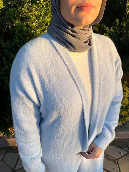 Kirpi Uzun Hırka - Mavi