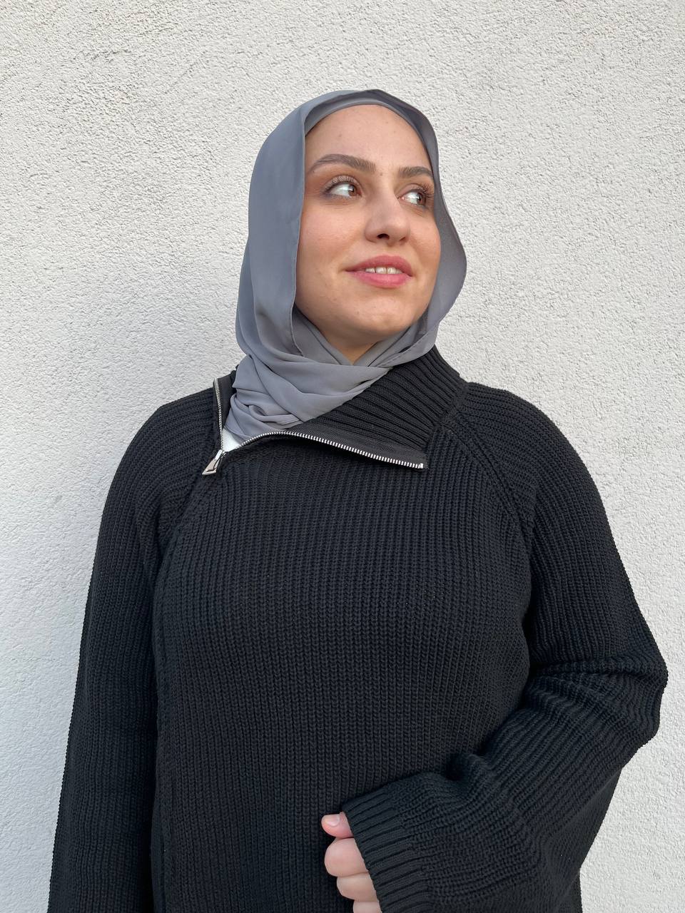 Yan Fermuarlı Boğazlı Kazak