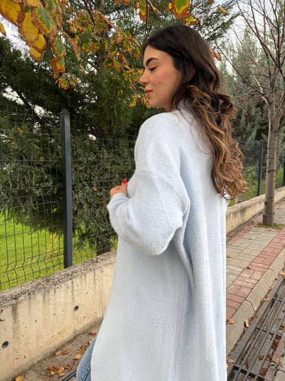 Kirpi Uzun Hırka - Mavi