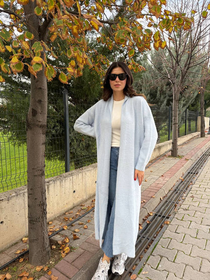 Kirpi Uzun Hırka - Mavi